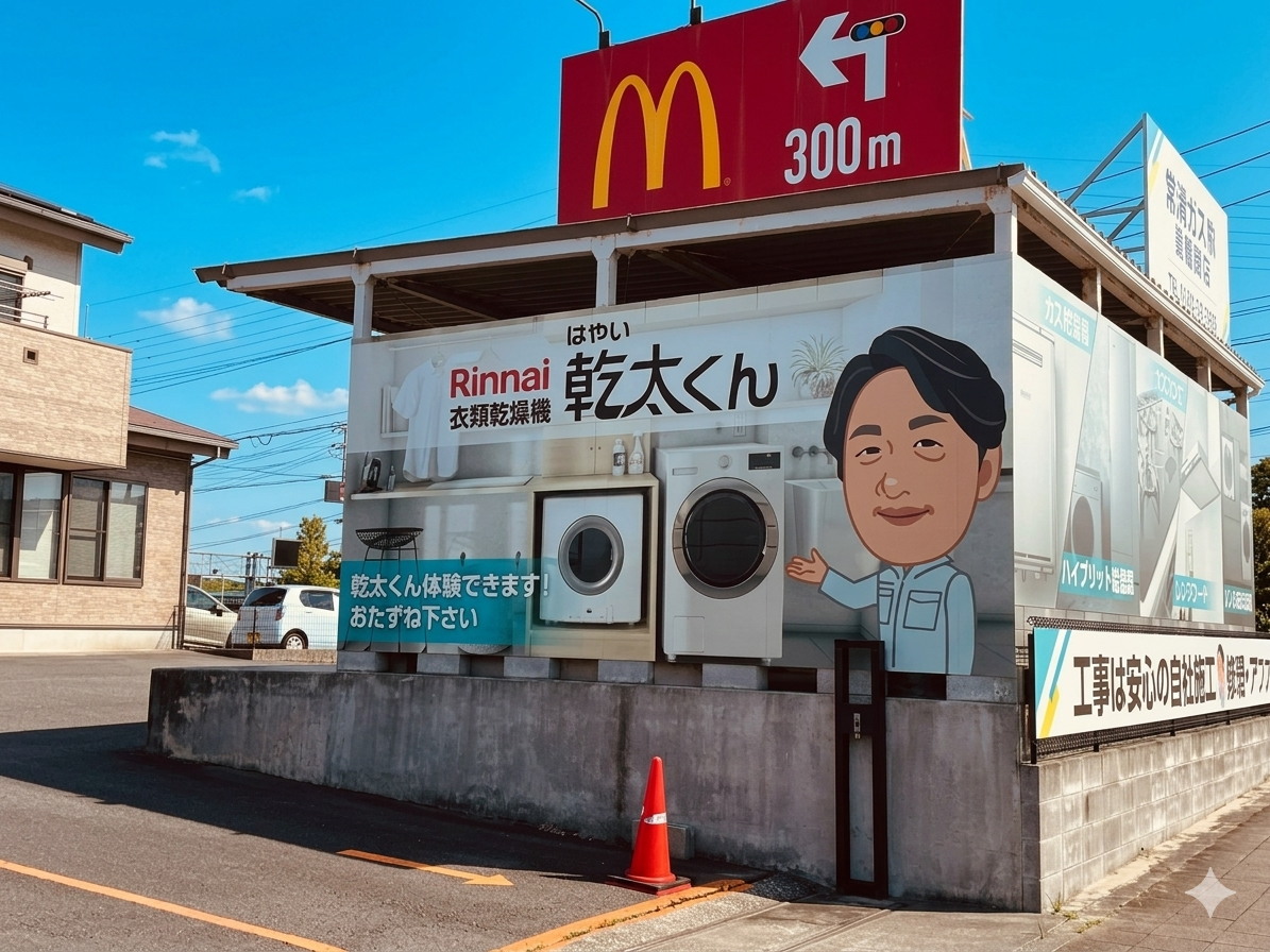 常滑ガス株式会社 　重福商店様　屋外看板　製作　施工