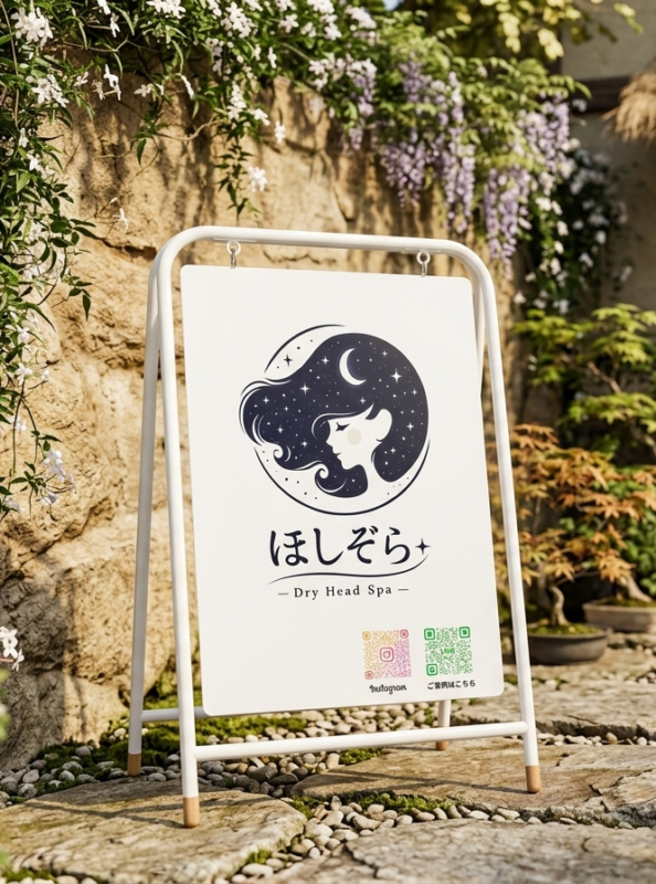 ほしぞらヘッドスパ様　A型看板